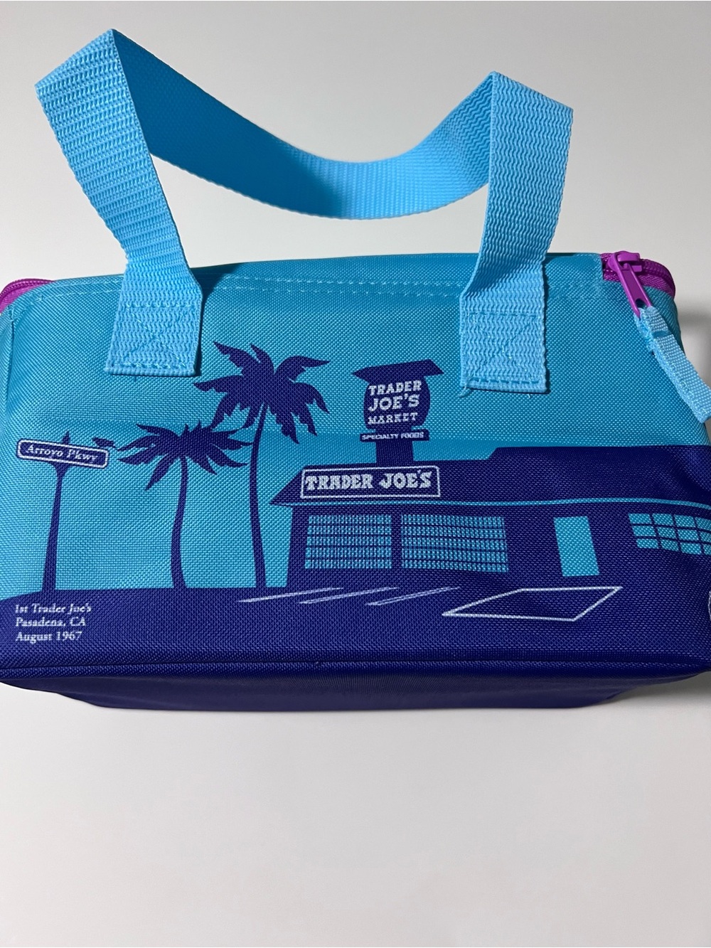 Trader Joe's Teal and Purple Insulated Lunch Bag